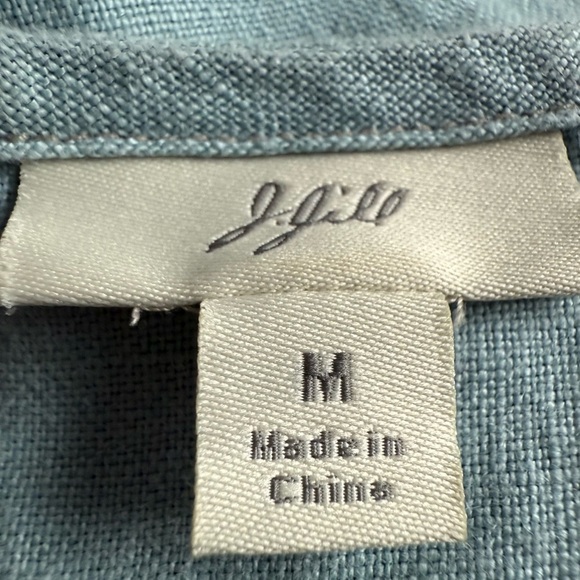 J Jill Womens Green Sleeveless Tank Top flower detail Button Tie On Side Size M - Picture 10 of 11